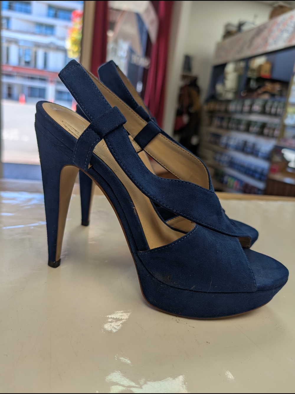 Blue Suede High Heel's